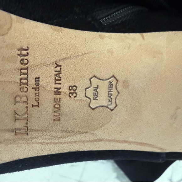 LK Bennett Black Suede Heeled Boots - Picture 2 of 6